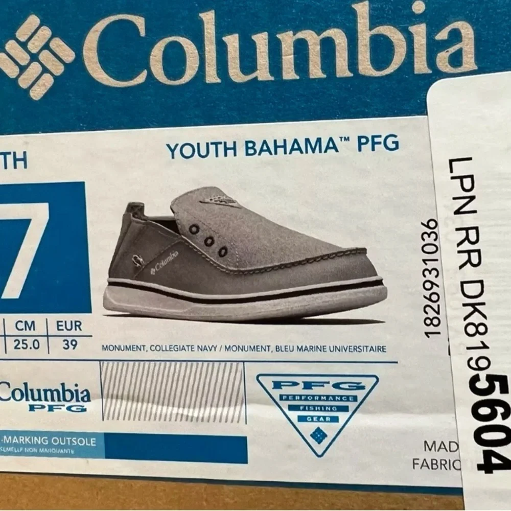 Columbia Youth Bahama Pfg Slip On Gray Size 7 M Big Kid
